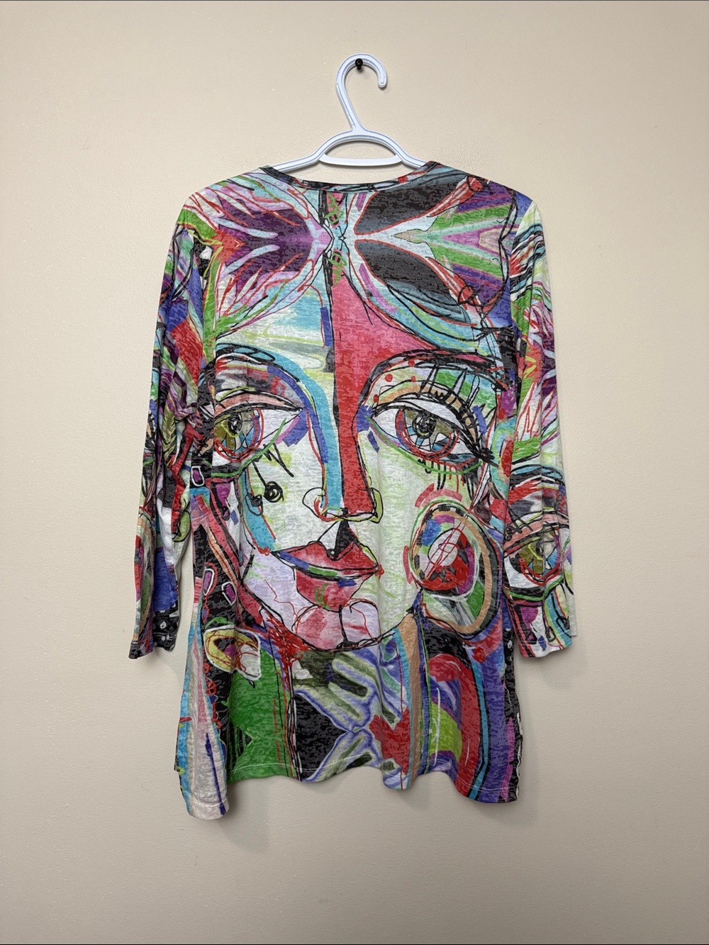 Funsport Abstract Multicolor V-Neck Women’s Top size XL